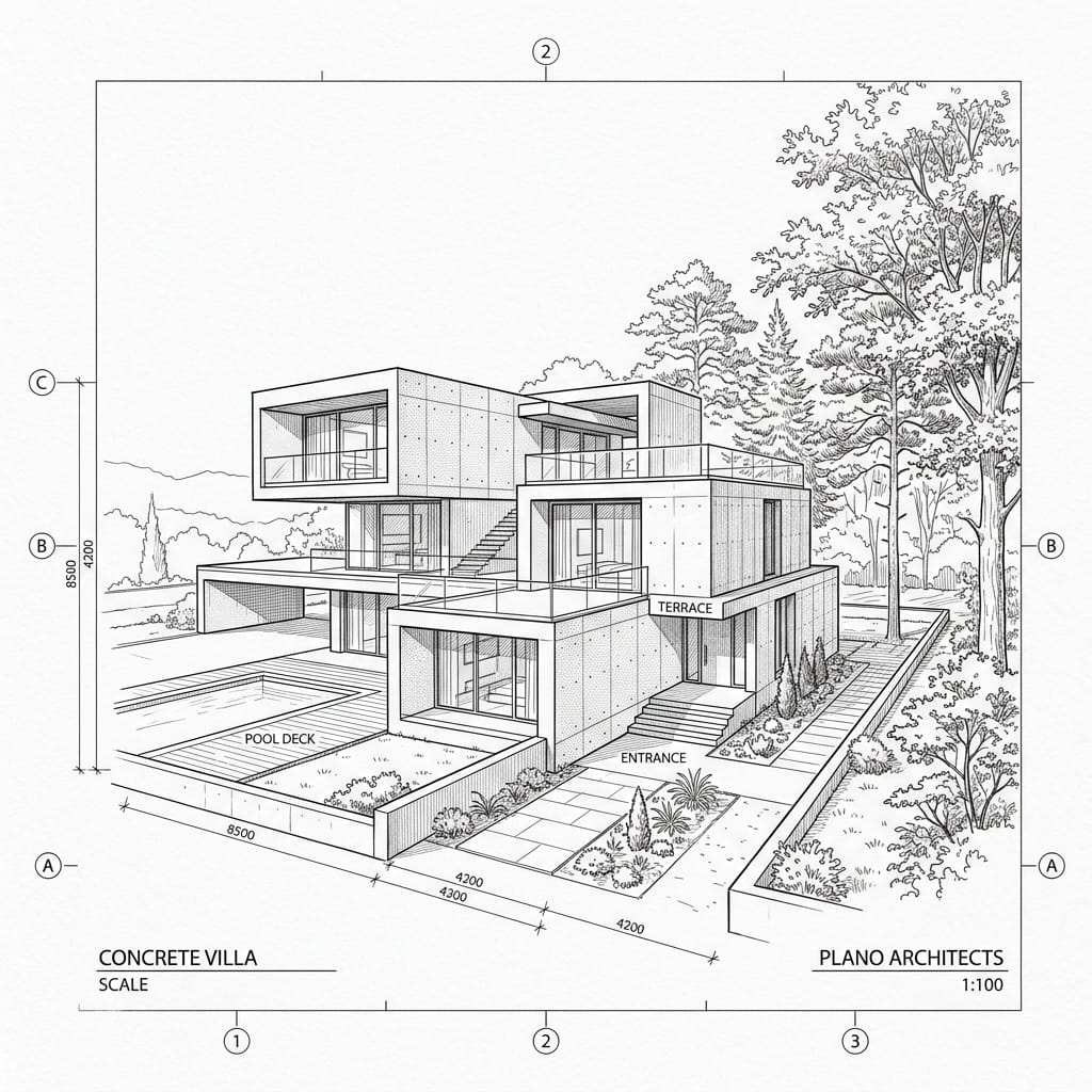 Architectural plan sketch